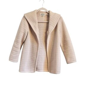 Vintage 70s sailor lapel collar knit jacket blazer size Small sweater coat pink